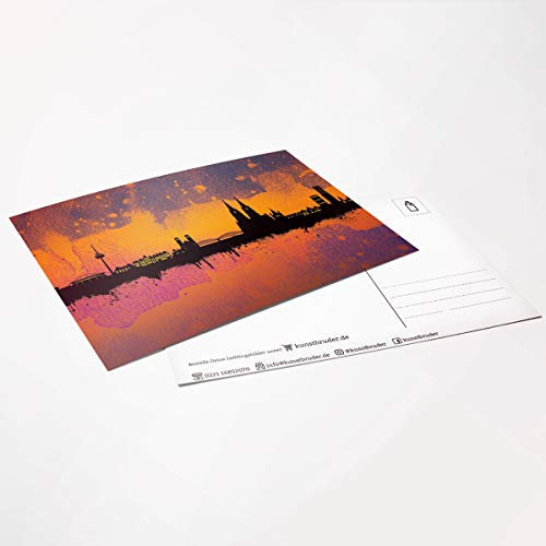 Kunstbruder Kölner Skyline Sunset 3er Postkarten-Set in versch. Motiven by (div. Motive)- Street Art Banksy Skyline Postkarten Din A6 14,8x10x5cm