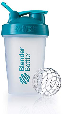 BlenderBottle Classic Loop Top Shaker-Flasche, 580 ml Clear| Teal lid