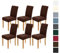 AngLink Stuhlhussen 6er Set Braun - Stretch Stuhlbezug Waschbar Langlebig Universal Stuhl Hussen für Bankett Hotel Küche Restaurant Haus Hochzeit Deko