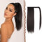 FESHFEN Pferdeschwanz Extensions Glatt Lang Pferdeschwanz Verlängerung Haarteil Zopf Clip in Ponytail Extension Synthetik Haare Extensions Zopf Haarverlängerung für Damen, 40 cm Dunkelstes Braun