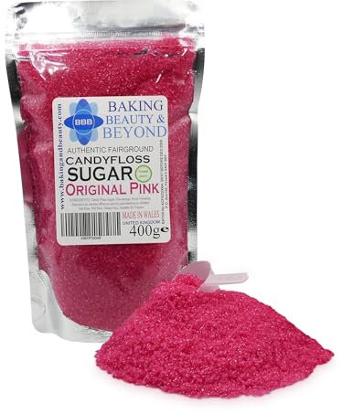 Baking Beauty and Beyond Premium Candy Floss Sugar 400g - Original Pink Flavour