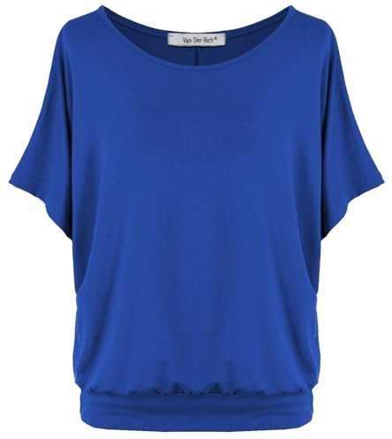 Van Der Rich ® - Oversize T-Shirt mit Fledermausärme - Damen(Royalblaue, XL)