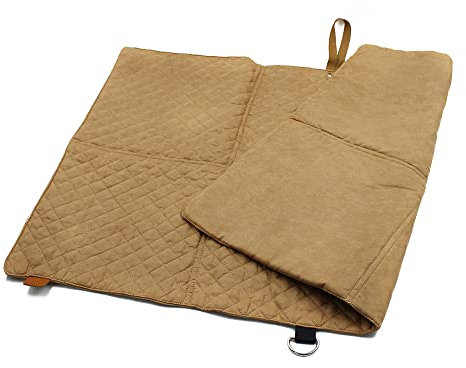 Paws&Co Hundedecke für unterwegs faltbar tragbar perfekt für Camping Picknick Outdoor 100x65cm (L, Braun)