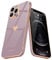 Teageo for iPhone 12 Pro Case Cute Heart Pattern for Women Girls Slim Luxury Bling Plating Soft TPU Anti-Scratch Shockproof Bumper Phone Case for iPhone 12 Pro, Lavender