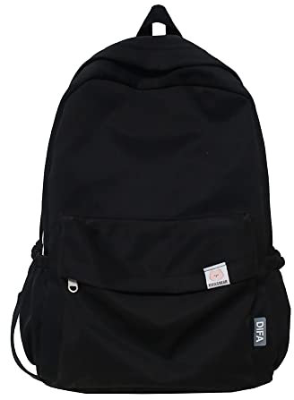 TIAASTAP Aesthetic Backpack for Teenage Girls and Women - School, College, Back to School (Black)