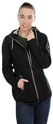 Knuffelwuff Damen Softshell Jacke Manhattan - Leichte atmungsaktive wasserabweisende Jacke mit extra vielen Taschen für Outdoor, Wandern, Reisen, Gassi gehen - Windbreaker
