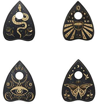 Faotup 4 Stück 10,7 x 8,9 cm schwarze Buchsbaum-Mini-Kristallkugel-Ständer, kleine Holzkristallkugel-Ständer, Kristallkugel-Ständer für kleine Ausstellung, Schmetterlingsmuster