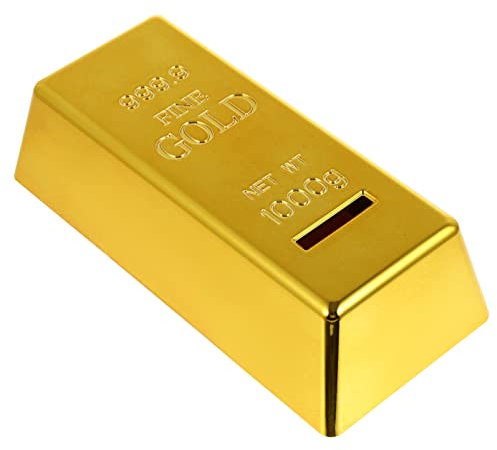 Beavorty Gemauertes Sparschwein Münzbox Vintage-Spielzeug Money Box Goldene Kassette Ziegelstein Geld Penybank Sparschwein Mit Sparkasse Reisekasse Spardose Fräulein Erwachsener