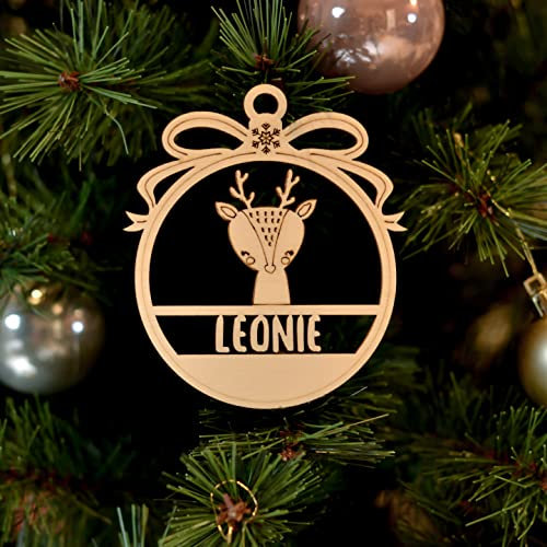 KIDSMOOD - Personalisierte Weihnachtsbaum Anhänger mit Wunschnamen - Individueller Weihnachtsbaumschmuck für unvergessliche Weihnachtsmomente - 2er Set