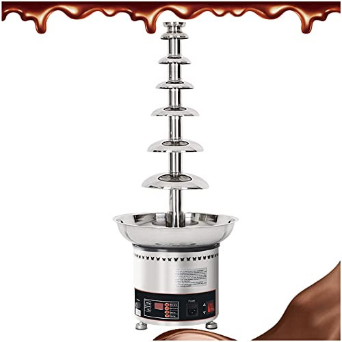 KELUNIS Fuente de Chocolate Grande Fondue, 304 máquina de Fuente de Chocolate Comercial de Acero Inoxidable, Adecuada para Fiestas y Bodas / 7 Floors
