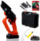 ROTORAZER Mini Motosega professionale a Batteria Mini Chainsaw, massima sicurezza, Senza fili, con batteria e caricabatterie, legno, rami da giardino, è conforme alla direttiva 2006/42/CE
