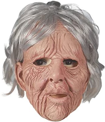 Giftik Realistische Maske für alte Frauen und Männer, Halloween-Gesichtsbedeckung, sichtbare Latex-Kopfbedeckung, Kopfbedeckung, Maske, Kostümparty, Requisite