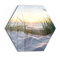 DEQORI Glasbild Echtglas | Motiv Ostsee Sonnenuntergang | sechseckig einteilig 55x47,6 cm | schöne Dekoration | Wandbild für Wohnzimmer, Schlafzimmer, Flur & Küche | moderne Wanddeko