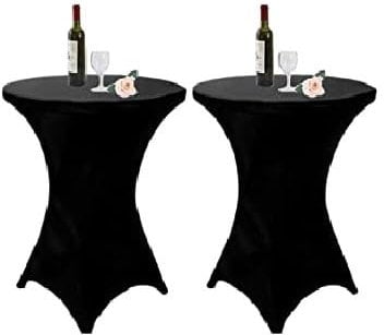 2 Stück Stretch Stehtisch Husse Stehende Tischdecke 80 x 110cm Elastische Tischdecken für Bar Counter, Runde Tisch Hochzeit, Geburtstagsfeier