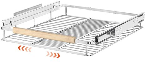 SANNO Ausziehbare Schubladen für Küchenschränke, Organizer, Schieberegal unter dem Schrank, herausziehbarer Topf- und Pfannen-Organizer, Schubladenaufbewahrung (1 Pack)