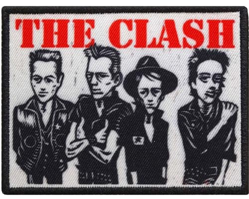 The Clash - Aufnäher zum Aufbügeln, Motiv Charaktere (Einheitsgröße) (Schwarz, Rot, Weiß)