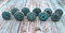 ARTISNO Ceramic Knobs for Cabinets - Set of 10 Decorative Green Floral Printed Ceramic Knobs for Home Kitchen Cabinet Drawer Elegant Wardrobe and Dresser Pulls with Glossy Finish (1.5-Inch Diameter)