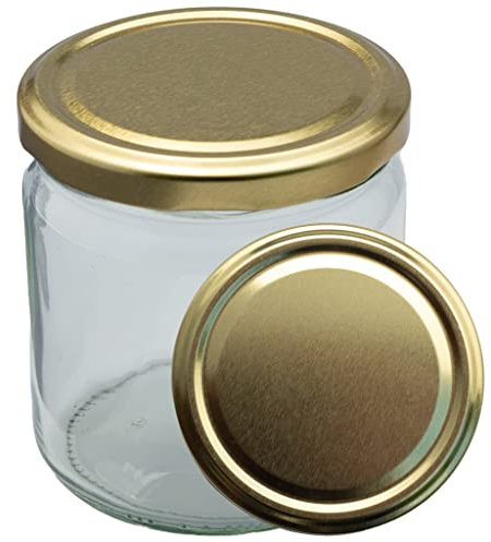 Imkado Twist-Off Honigglas mit Metalldeckel 500g | Gold | 1 Paket (96 Stk)