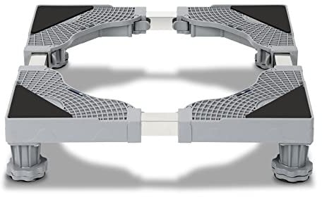 Daromigo Waschmaschinen Untergestell Bärenlast150-350KG Verstellbare waschmaschine sockel Verstellbare Breite 41-66cm, Höhe 9-12cm，Mehrzweck Untergestell für Waschmaschine Grau