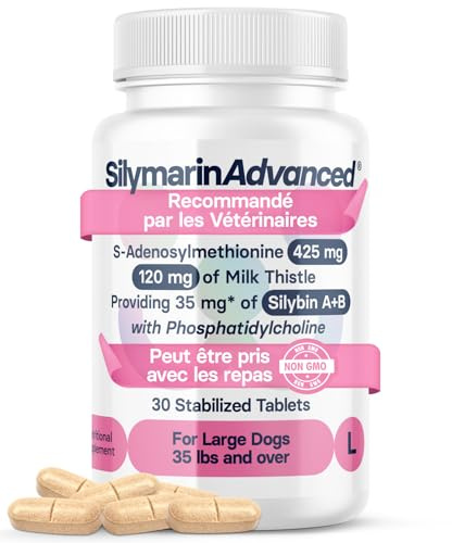 Lebergesundheits-Supplement für große Hunde – Mariendistel Supplement zur Leberunterstützung für Hunde – mit S-Adenosylmethionin (Same) & Silibin – 30 Tabletten