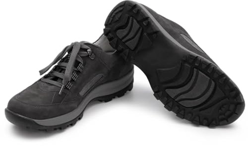 VITAFORM Wanderschuhe für Damen I Wasserabweisende Trekking-Halb-Schuhe I Nubuk-Leder-Schuhe I Stabiler Halt und maximaler Comfort I Austauschbares Luftpolster-Fußbett I Weite H anthrazit, 40