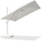 PURPLE LEAF 3 X 3 M Garden Cantilever Parasol, Large Square Patio Umbrella with White Frame, Crank Handle and Tilt for Balcony and Outdoor, White