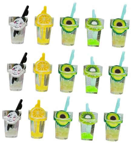 Toyvian 15stücke Miniaturgetränkemodell Aus Plastik Für Puppenhausdekor Imitatgetränke Als Spielset Zum Vortäuschen Von Lebensmitteln Küchenzubehör Als Dekorative