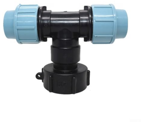 Connecteurs filetés S60X6 IBC, raccords de tuyaux d'eau 20/25/32 mm, adaptateur de réservoir IBC à trois voies (sortie en T 20 mm)