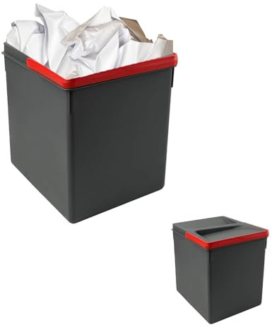 Avilia Pattumiera Differenziata per Cucina 15L, Bidoni da Interno con Manico Colorato - Cesto Spazzatura, Grigio Antracite, 26cm