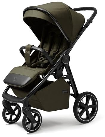 Xplode Chrome Kinderwagen bis 22 kg, isolierter Fußsack, Flaschenhalter, Regenschutz und Moskitonetz, Magnetschnalle, Chromoberflächen (Dusty Khaki)