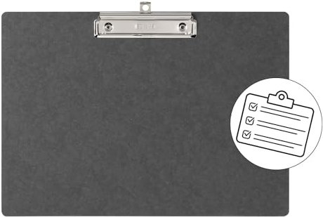 PAGNA Multipack 44017-04 Klemmbrett A4 quer Hartpappe schwarz, 10 Stück