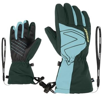 Ziener Kinder Laval Ski-Handschuhe/Wintersport | wasserdicht, Lange Stulpe, Dark Jungle, 6,5