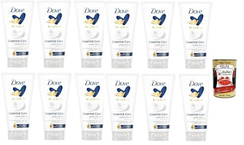 Dove body love Essential Care Hand Cream for dry skin, Handcreme für trockene Haut, 12x 75 ml + Italian Gourmet polpa 400g