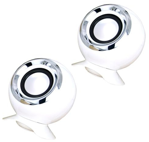 OSALADI 2pcs Loudspeaker Box Creative Usb Computer Speaker Portable Speaker Strong Sound White