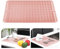 KitchenRaku Abtropfmatte , Geschirr aus Silikon hitzebeständiges rutschfestes Abtropfmatte Spüle,Spülmatte Abtropfunterlage,Tischset (Blassrosa, 30x40cm)