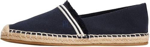 Tommy Hilfiger Damen Espadrilles Fringe Canvas Closed mit Logo, Blau (Space Blue), 38