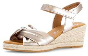 Gabor Damen Riemchensandalen, Frauen Sandalen,Strandschuhe,Sandaletten,Sommersandalen,Absatz,Sommerschuhe,Puder (Jute),37 EU / 4 UK