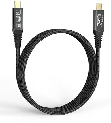 CAKOBLE usb c thunderbolt 5 cable 0.5m,80Gbps data Compatible with apple thunderbolt 5 cable,thunderbolt 4 cable USB4,16K/8K@60Hz video,for Type-C MacBooks,Hub,Dock,M3,SSD,eGPU,Laptops,Display,Monitor