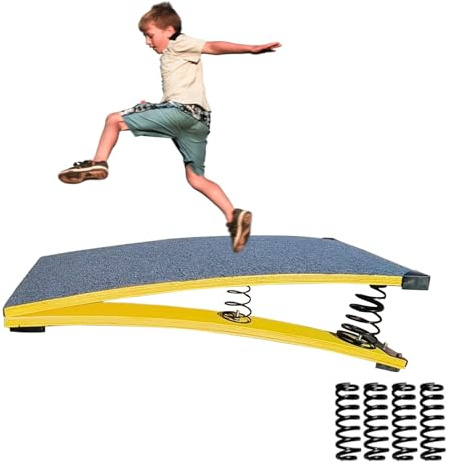 4 Federn, Gymnastik-Springbrett für Kinder, Gewölbung, Fitness, Spielen, tragbares gebogenes Federbrett, Hartholz-Übungsgerät, elastisches Brett für Zuhause, Zimmer, Leichtathletik-Training