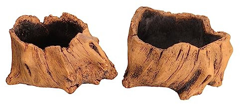 Happyyami 2st Blumentopf Pflanzen Geländer Trog Wandpflanzer Hochbeet Im Garten Beton Großer Indoor-pflanzkasten Pflanzkästen Für Den Außenbereich, Groß Fälschung Stand Brown Zement