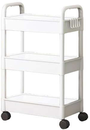 Rollwagen Mit Rädern, 3 Etagen Utility Cart, Aufbewahrungswagen Küche, Bücherregal Badregal Mobiler Aufbewahrungsregal Organizer, Geeignet Für Küche, Badezimmer, Wohnzimmer, Arbeitsplatz
