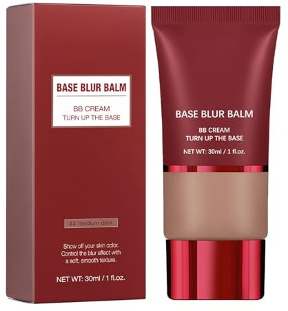 Base Blur Balm, Blurring Face Primer, Primer Face Makeup Blur Primer Stick, BB Cream, Turn Up The Base, Leicht, Glättet, Langanhaltend, Minimiert Poren, Für Alle Hauttypen (Mittel Dunkel, 30g)