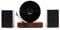 Fuse GLD Vertical Vinyl Record Player with Speakers | Black Trim | 5.3 Bluetooth, AUX | Full Range External Speakers | Premium Cartridge | Vintage Mid Century Modern | Handcrafted Ashtree Wood