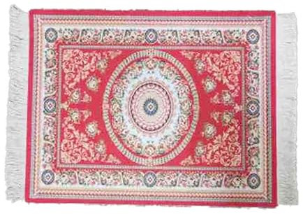 Waltonalice Teppich Mauspad Rot 18x23cm Boho Mouse Pad Mini Teppich-Mauspads mit Quaste Perser Mausmatte Retro Blumen Orientteppich-Mauspad Computer Zubehör für Desktop Pc Laptop Computer Rot