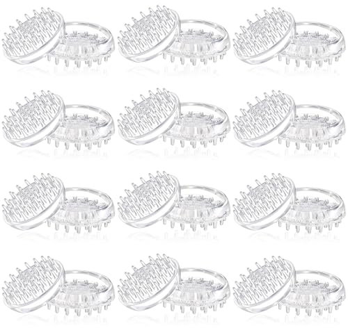 Jetec 24 Pieces Carpet Protectors Spiked Caster Cups Round Furniture Caster Cups Spiked Carpet for Furniture Legs, Sofas, Tables, Chairs