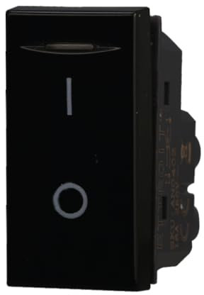 1 MODULO INTERRUTTORE 0-1, NERO, COMPATIBILE CON BTICINO AXOLUTE, 2 POSIZIONI, MODULI E FRUTTI 100% COMPATIBILI, MATERIALI DI ALTA QUALITA'