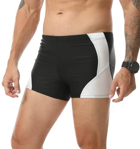 Danfiki Badehose Herren Eng Kurz Badeshorts mit Tunnelzug Schwimmhose Wassersport