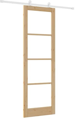 vidaXL Porte Coulissante avec Ensemble de Quincaillerie 'ORKDAL'Bois Massif & Verre