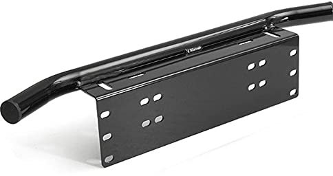 Car Number Plate Holder Surround Waterproof, Universal Bull Bar Front Bumper License Plate Log Light Mount Bracket SUV Lamp Holder Off Road Light Bar Aluminum
