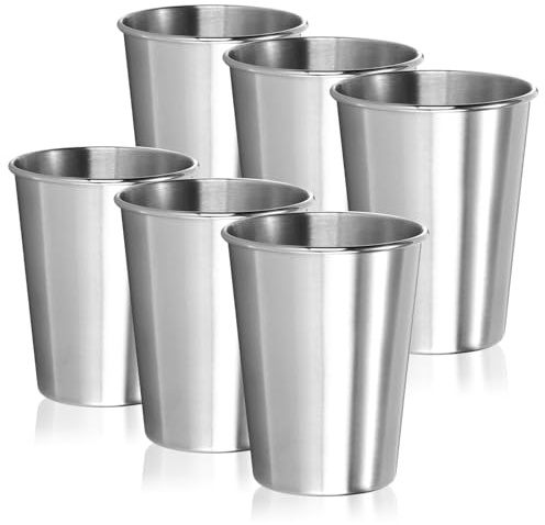 com-four® 6 bicchieri in acciaio inox, acciaio inox 304, tazze leggere 250